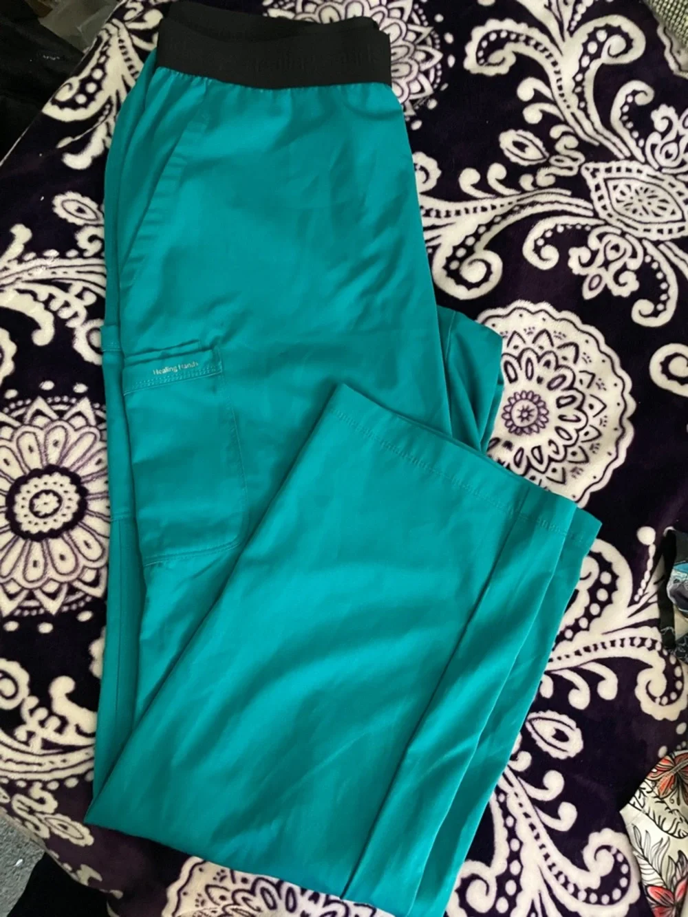 healing hands Teal Medical Scrub Top & Pants Set - Picture 5 of 7